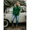 thumbnail image 4 of U.Vomade Women's Turtleneck Chunky Long Sleeve Sweaters Tops Color Block Knitted Pullover Jumper, 4 of 6
