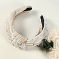 thumbnail image 7 of Vocoste Velvet Hair Headband Faux Pearl Knotted Headband for Women Girls Beige 6.69"x4.72"x1.38" Wide Headband, 7 of 7