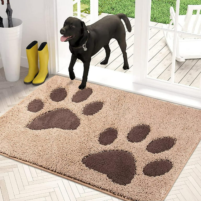 Dirt Trapper Door mat Non-Skid/Slip Machine Washable Entryway Rug, Dog Door  Mat, Super Absorbent Welcome mat for Muddy Wet Shoes and Paws