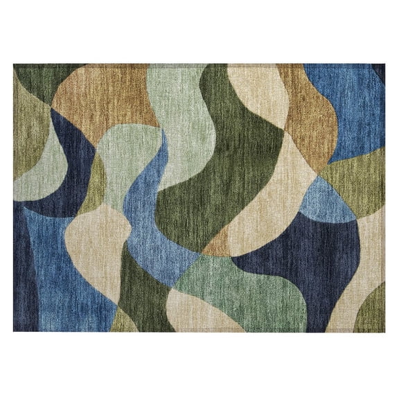 Dalyn Rugs Machine Washable Indoor/Outdoor Chantille ACN2141 Green 1'8" x 2'6" Rug