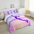 thumbnail image 3 of Manfei Volleyball Queen Comforter Set,Sports Player Bedding Sets,Pink Glitter Print Bedding Comforter Set For Girl Boys,Microfiber Room Decoration Reversible,3pcs, 3 of 8