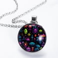 thumbnail image 2 of Alien Glass Circular Pendant Necklace | Stylish Glass Design Pendant Necklaces, 2 of 5
