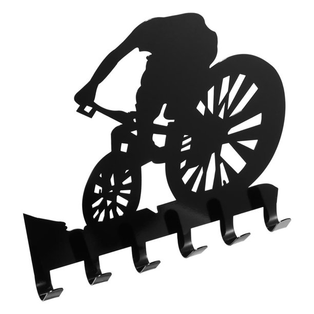 Advancent Colgador de pared para montar en bicicleta, hierro negro compacto con 6 ganchos, colgador de Metal decorativo para dormitorio, sala de estar, Almacenamiento y organización del hogar Advancent HA018884-00