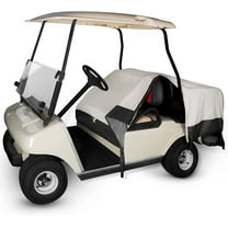 10L0L Waterproof Golf Cart Seat Cover Protector for 4 Passenger Yamaha EZGO Club Car, Beige Black