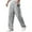 Grey, variant on Mens Casual Hemp Fabric Embroidered Pants Drawstring Loose Pants Color: Navy Size: XXXL