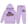 thumbnail image 4 of SUXIAN Children Long Sleeve City Place Name Hoodie Top Hoodie Pants Set Comfortable Clothing Set Light Purple 120, 4 of 4