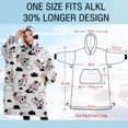 thumbnail image 4 of Oversized Wearable Blanket Hoodie,White Cow Cloud Pattern Sherpa Blanket Hoodie with Super Pockets,Super Warm Fuzzy Pullover for Women & Men, 4 of 6