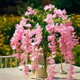 thumbnail image 3 of Paquete de 12 flores colgantes de glicina de 3,7 pies, flores artificiales falsas, 3 of 7