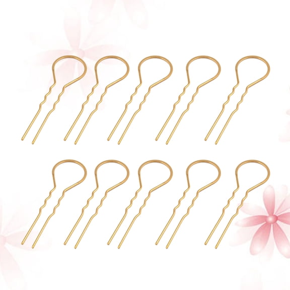 LOLIPPYY 10pcs U Pin Hair Clips Alloy Chignon Pin for Casual Occasions Golden