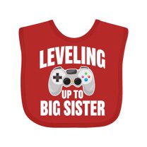 Inktastic Leveling Up to Big Sister Girls Baby Bib