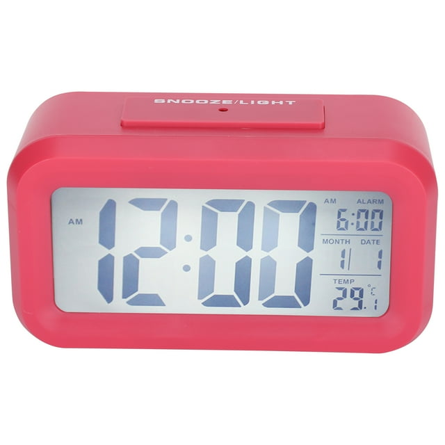 LCD Alarm Clock, Stylish And Concise White Soft Background Lights, High-Quality Anti-Fog LCD Smart Clock, Durable For Blue,Black,White,Pink