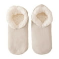 thumbnail image 5 of QUOTAY Lined Slipper Socks for Women Thick Warm Indoor Footwear with Grip Cozy Floor Socks Non Shedding Booties 01_Light Gray，One Size, 5 of 6