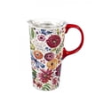 thumbnail image 2 of Evergreen Ceramic Travel Cup, 17 OZ. ,w/box and Tritan Lid, Blooms and Butterflies, 2 of 4