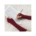 thumbnail image 3 of INSPIRE CHIC Unisex Classic Fashion Stretch Fingerless Arm Warmers Oversleeve Gloves Wine Red One Size, 3 of 6