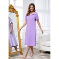 thumbnail image 6 of FEREMO 100% Cotton Nightgowns for Women Short Sleeve Ladies Sleepwear Soft Comfy Sleepshirt, 6 of 6