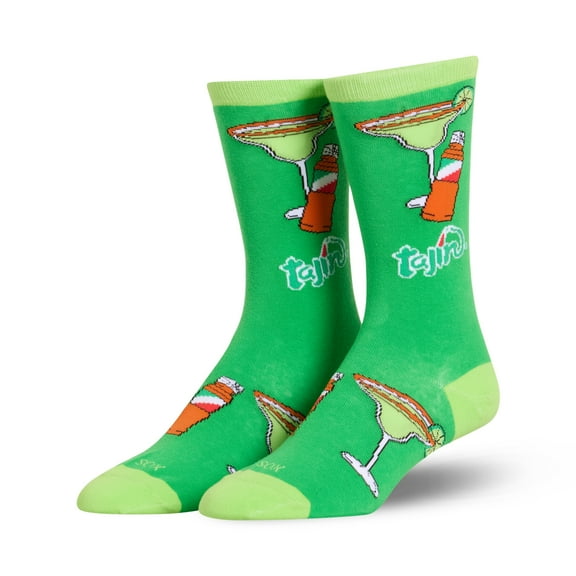 Cool Socks – Tajín “Make Mine Spicy” Crew Socks – Size Medium for Men, Women & Teens – Chili-Lime