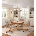 thumbnail image 2 of Caster Chair Company 5-Piece 42x42 Caster Dining Set Wood Edge Laminate Table Top & Pewter Chairs, 2 of 14