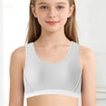 thumbnail image 4 of Training Bras for Girls Lightweight Soft Solid Color Sports Seamless Bra Girls Elastic Underwear Grey Size 10-12 Years, 4 of 4