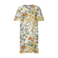thumbnail image 5 of Viikei Summer Dresses for Juniors,Plus Size Dress for Women V Neck Summer Printing Sundresses Knee Short Sleeve with Pockets Multicolor XXXXL, 5 of 5