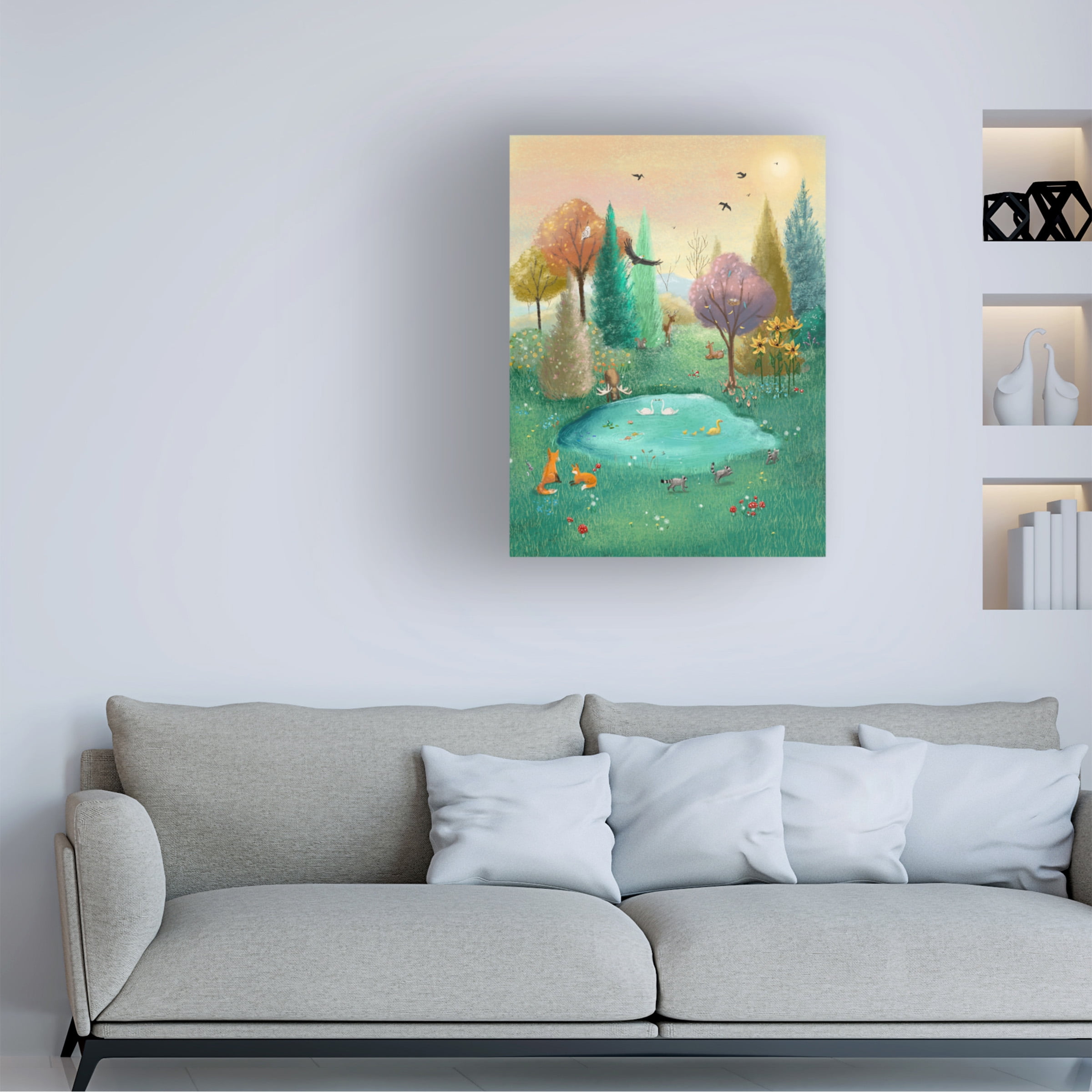 Canvas Wall Art - Christine Rotolo 'Spring Forest Animals' Wall Art for Living Room, Bedroom, or Office DÃ©cor by Trademark Fine Art - 14 x 19 Inches