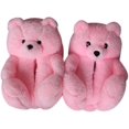 thumbnail image 1 of JM Zapatillas de oso de peluche para mujer, hogar, interior, suaves, antideslizantes, lindos zapatos de invierno cálidos, zapatillas de dibujos animados JM, 1 of 5
