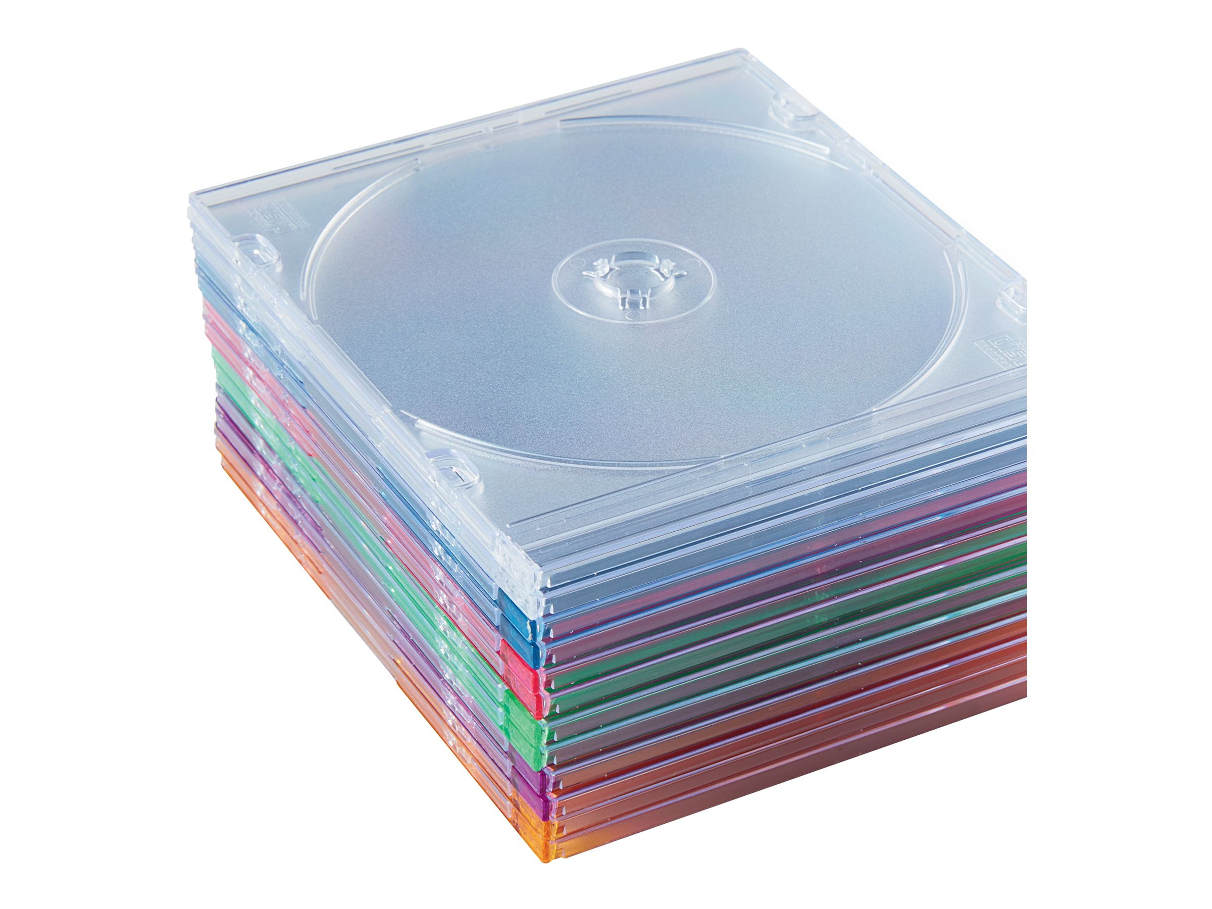 Verbatim 71128 Slim Cases For Cd, Dvd And Blu-ray, Assorted Colors, 50/pack