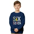 thumbnail image 6 of MAIHAN-Six Seven Print Kids Pullover 67 Sweatshirt Six Seven Long Sleeve Shirts- Unisex Graphic Crewneck Sweatshirt with 6 7 Design, Soft Top for Boys & Girls(Navy,13-14Years), 6 of 6