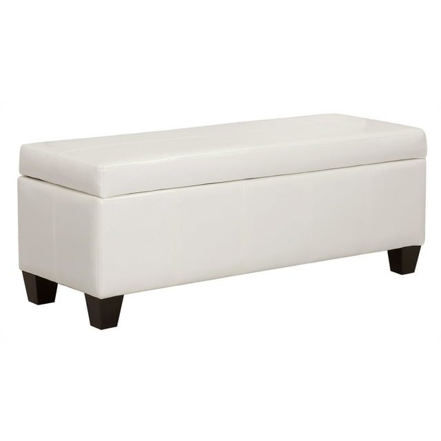 Fallyn 42" Pouf de Rangement Rectangulaire en Faux Cuir