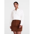 thumbnail image 2 of Scenario Women's and Women's Plus Waffle Knit Button Top with Long Sleeves, Sizes XS-4X, 2 of 6