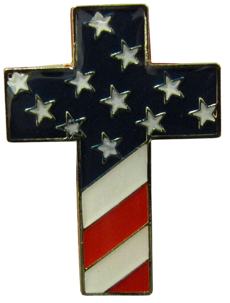 USA Overlay Christian Cross Motorcycle Hat Cap lapel Pin - Walmart.com