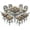 Dark Bronze/Tan, variant on VIVIJASON 10-Piece Outdoor Bar Set, All Weather Cast Aluminum Patio Bar Furniture with 8 Cushioned Swivel Bar Stools, Large 64" Square Patio Bar Height Table with Detachable Lazy Susan