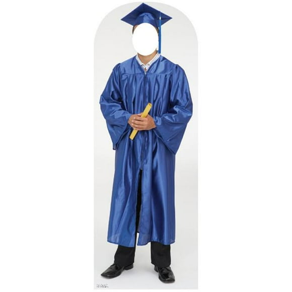 Advanced Graphics 900 Male Graduate Blue Cap And Gown Standing Life-Size Cardboard Stand-Up