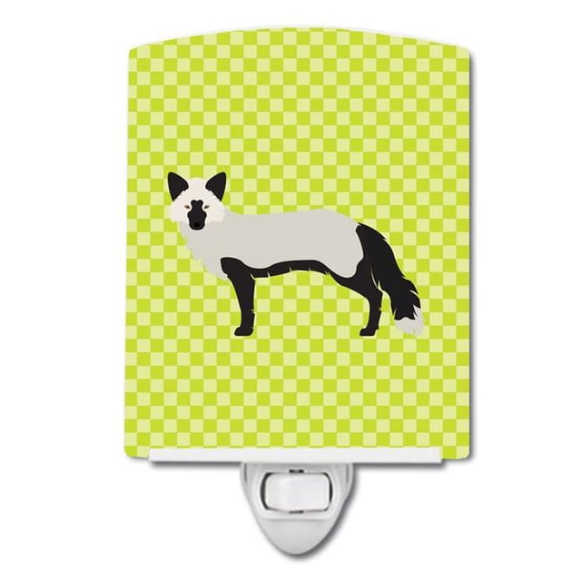 Carolines Treasures BB7697CNL Silver Fox Green Ceramic Night Light