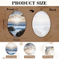 thumbnail image 3 of Canvas Wall Art Beach Coastal Modern Landscape Seaside Ocean Waves Rocks Birds Sunset Oval Framed Canvas Prints Vintage Wall Hanging Decor for Bedroom Home Gallery Bathroom 8.6"x11.4", 3 of 7