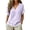 Purple, variant on Linen Cotton Tops For Women Summer V Neck Short Sleeve Tassel Trim Casual Solid Classic Holiday Resort Weekend Outdoor Easy Outfit Elegant Laid Back
