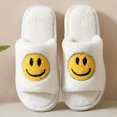 thumbnail image 1 of Zapatillas de mujer con patrón de cara sonriente, zapatos casuales de felpa, zapatillas de casa ligeras, 1 of 4