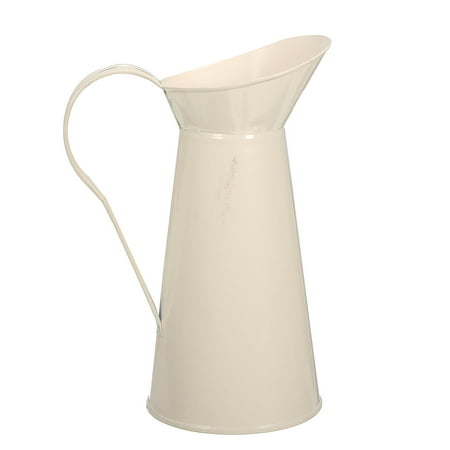 Pitcher Vases Meigar Vintage Rustic Style Shabby Chic Metal Vase Pitcher Enamelware Enamel Pitcher Carafe Country Rustic Primitive Enamel 3.5''X7.5'' ()
