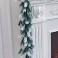 thumbnail image 4 of Paquete de 2 Colas de Perro Artificiales de 6 Ft con Agujas de Pino de Ratán, Guirnalda de Navidad Blanca y Verde con Enredadera, Follaje Falso para el Hogar, Centro Comercial, Exhibición en Ventana, 4 of 7