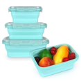thumbnail image 2 of Folding Silicone Lunch Box Portable Bento Box Food Storage Container with Airtight Lids Stackable Food Silicone Container 350ml800ml1200mlPink 1, 2 of 6