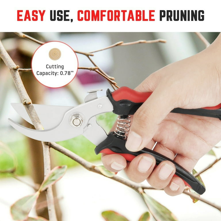 Threns Garden Bypass Pruning Shears Heavy-Duty Tree Trimmers and Rose Pruning Shears Handheld Pruner Multipurpose Garden Shears for Gardening