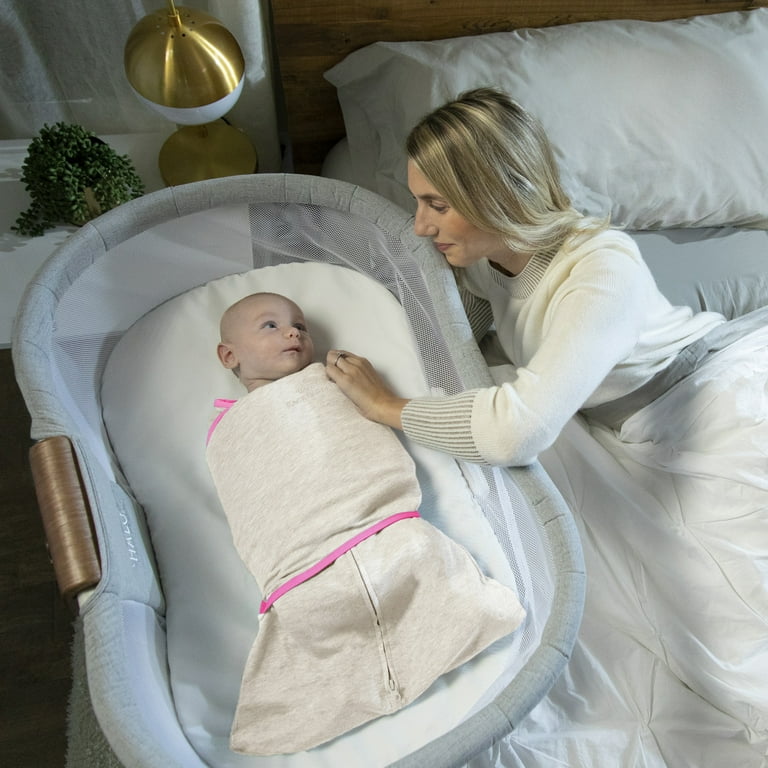 HALO Oatmeal and Pink Cotton Sleepsack Swaddle in Newborn