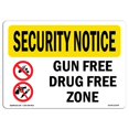 thumbnail image 1 of SignMission OS-SN-A-1218-L-11544 12 x 18 in. OSHA Security Notice Sign - Gun Free Drug Free Zone, 1 of 1