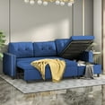 Mjkone Velvet Sectional Sleeper Sofa with Large Chaise Storage