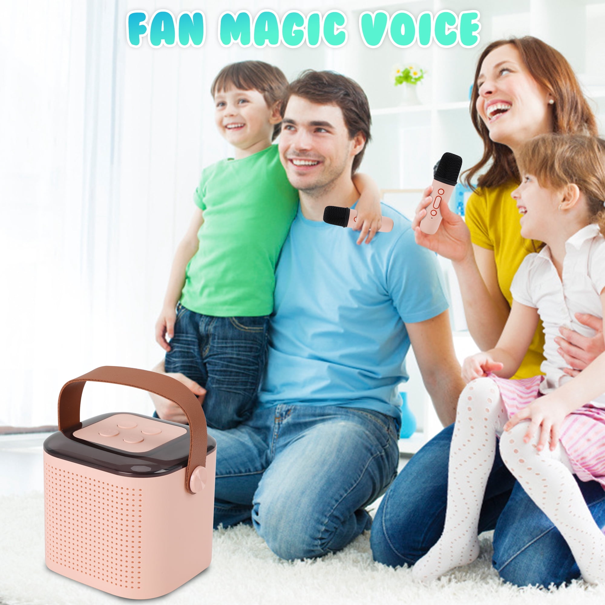 Portable Karaoke Machine Mini Bluetooth Speaker with Microphone Led Lights Karaoke Gifts