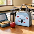 thumbnail image 3 of Cute Cartoon Fox Insulated Lunch Tote Bag for Kids, Gray Animal Print Portable Thermal Cooler Handbag for School Picnic Travel Food Storage, 3 of 7