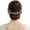 thumbnail image 1 of Tocado de novia Babeyond hecho a mano con cuentas de cristal y hojas florales y cinta de encaje., 1 of 1