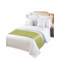 thumbnail image 2 of Bed Runner for Queen Size, Vintage Fruit Green Decorative Scarf Throws for Foot of Bed, Farmhouse Retro Solid Color Linen Texture Luxury Bedding Protector Slipcover Bedrunners for Hotel, 83 x 20 Inch, 2 of 6