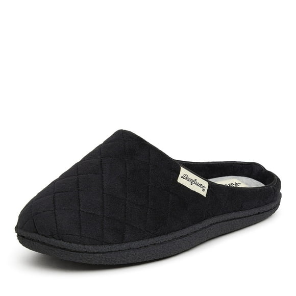 Dearfoams Women's Velour Clog Slipper, Black, Large