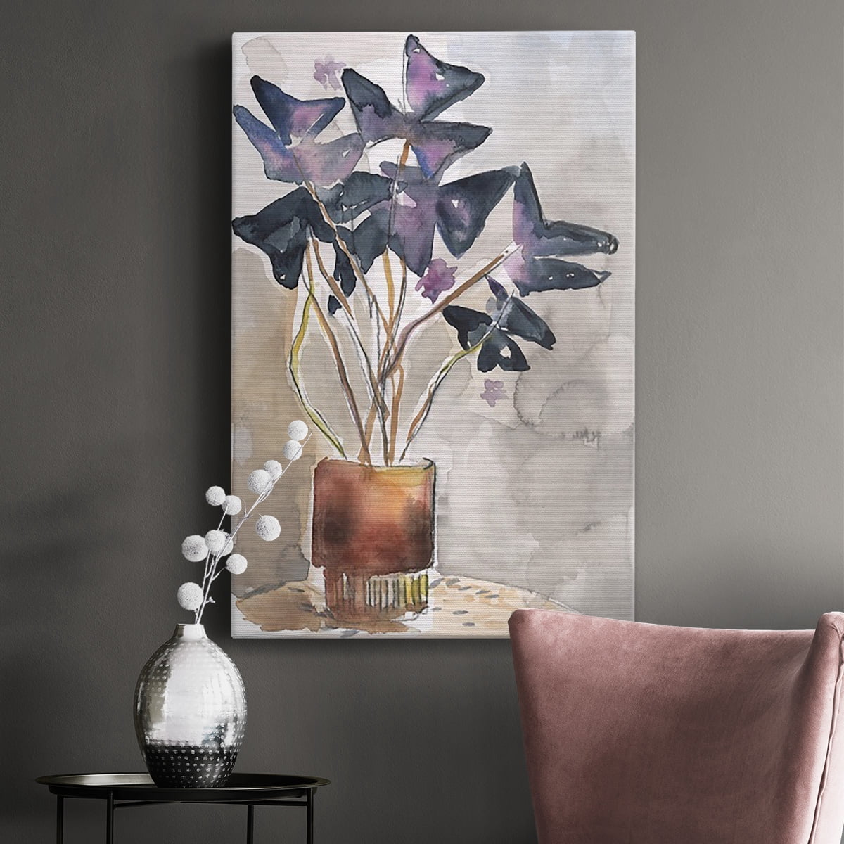 Oxalis in Vase I Premium Gallery Wrapped Canvas - Ready to Hang