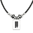 thumbnail image 1 of numeros romanos 4 en negro silueta collar a mano colgante de cuerda de cuero Unbranded M, 1 of 3